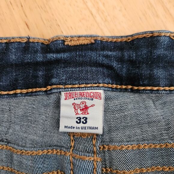 True Religion Knee Length Denim Jean Short Sz 33 - Picture 3 of 9